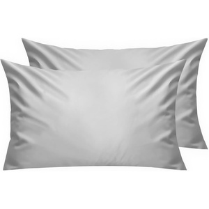 image:imageLirex Standard Pillow Cases Set of 2 300 Thread Count 100 Cotton Pillow Covers Breathable and Soft Standard 20 x 26 WhiteGrey