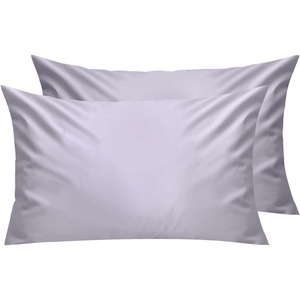 image:imageLirex Standard Pillow Cases Set of 2 300 Thread Count 100 Cotton Pillow Covers Breathable and Soft Standard 20 x 26 WhiteLavender Purple