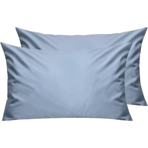image:imageLirex Standard Pillow Cases Set of 2 300 Thread Count 100 Cotton Pillow Covers Breathable and Soft Standard 20 x 26 WhiteLight Gray Blue