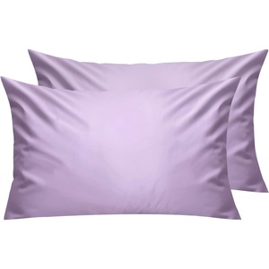 image:imageLirex Standard Pillow Cases Set of 2 300 Thread Count 100 Cotton Pillow Covers Breathable and Soft Standard 20 x 26 WhitePurple