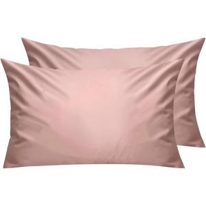 image:imageLirex Standard Pillow Cases Set of 2 300 Thread Count 100 Cotton Pillow Covers Breathable and Soft Standard 20 x 26 WhiteRose Pink