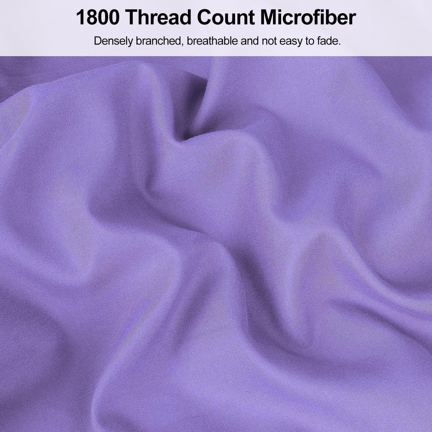 image:imageLirex Pillow Cases 2 Pack 1800 Thread Count Embroidered Standard Size Soft Brushed Microfiber Pillowcases Machine Washable Wrinkle Free Breathable Grey StandardLight Purple