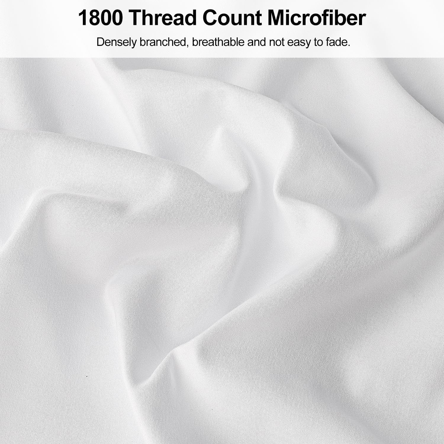 image:imageLirex Pillow Cases 2 Pack 1800 Thread Count Embroidered Standard Size Soft Brushed Microfiber Pillowcases Machine Washable Wrinkle Free Breathable Grey StandardWhite