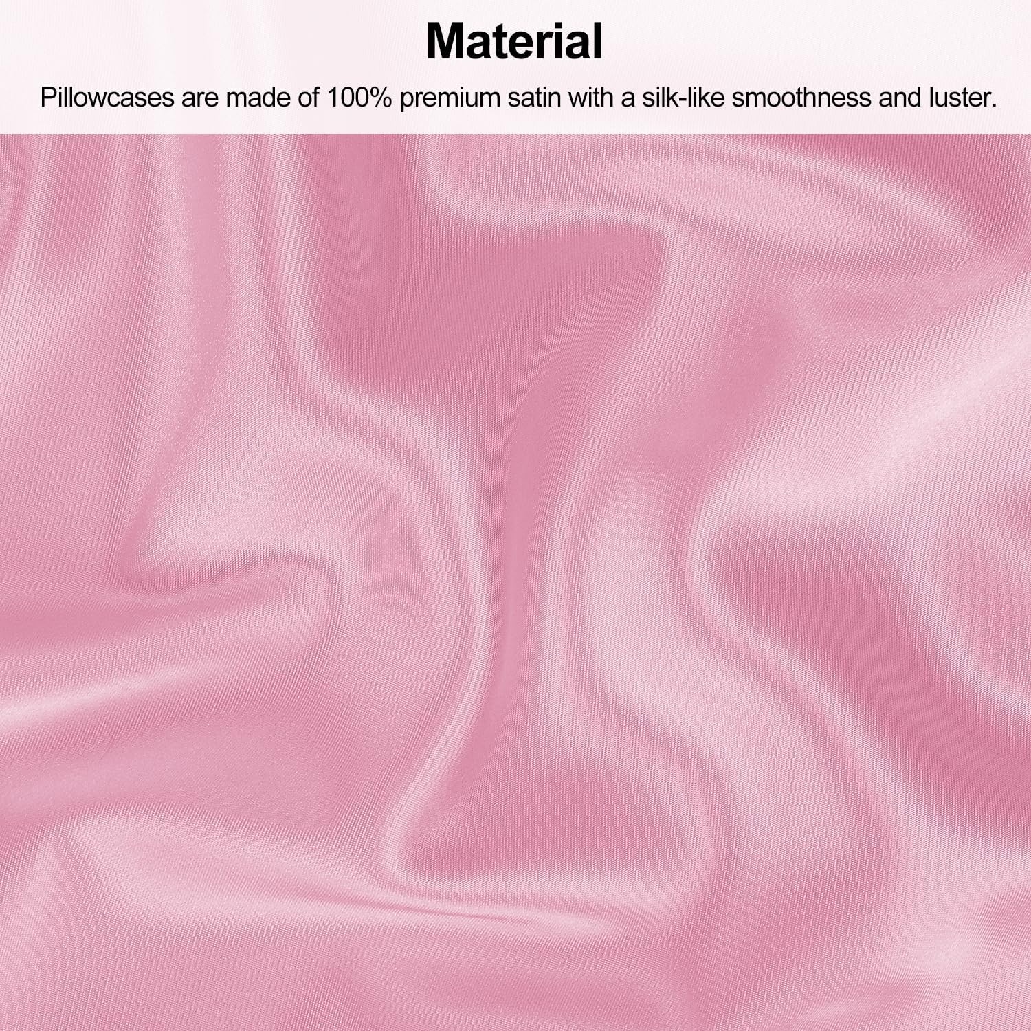 image:imageLirex Satin Pillowcase for Hair and Skin Super Soft and Cooling Similar to Silk 2 Pack Standard Size 20X 26 Pillow Cases with Envelope Closure Gifts for Women Men BlackSakura Pink
