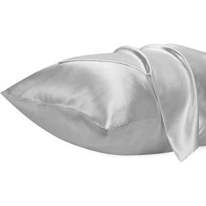 image:imageLirex Satin Pillowcase for Hair and Skin Super Soft and Cooling Similar to Silk 2 Pack Standard Size 20X 26 Pillow Cases with Envelope Closure Gifts for Women Men BlackLight Gray