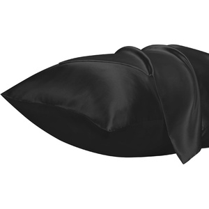 image:imageLirex Satin Pillowcase for Hair and Skin Super Soft and Cooling Similar to Silk 2 Pack Standard Size 20X 26 Pillow Cases with Envelope Closure Gifts for Women Men BlackBlack